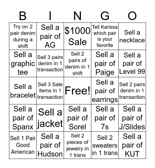 November Bingo Contest Bingo Card