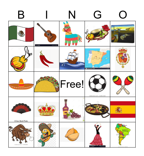 Hispanic Culture Bingo Card