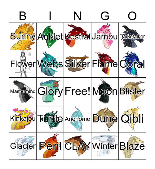 Wings of Fire Bingo Card