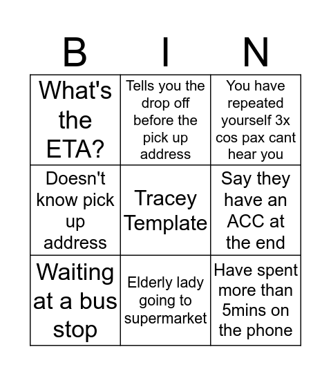 Customer is always right. Bingo Card