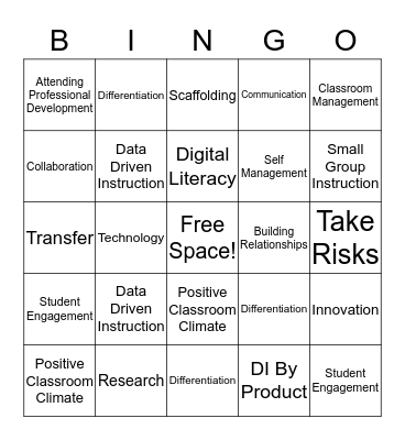 Lawrence Super Teacher Bingo Card
