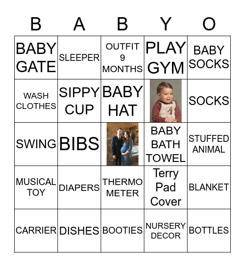 Kalena's Baby Shower Bingo Card