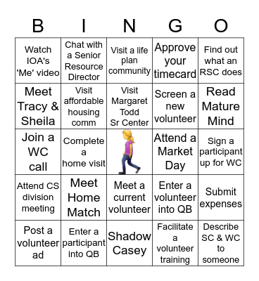 Beginning Social Call Bingo Card