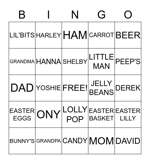 EASTER BINGO Card