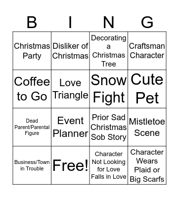 Hallmark Bingo Card