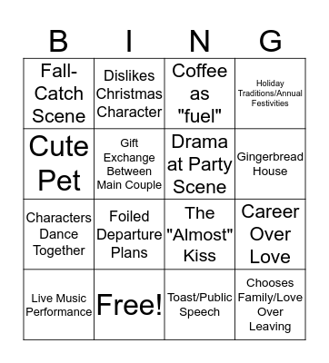 Hallmark Bingo Card