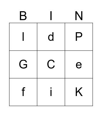 Alphabet Bingo Card