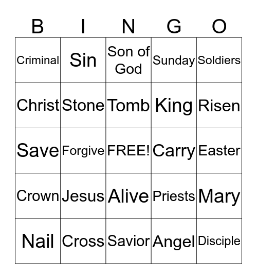 Easter Bingo Card