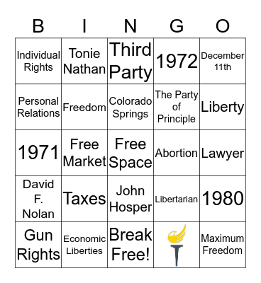 Libertarian Bingo Card