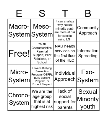 EST BINGO Card