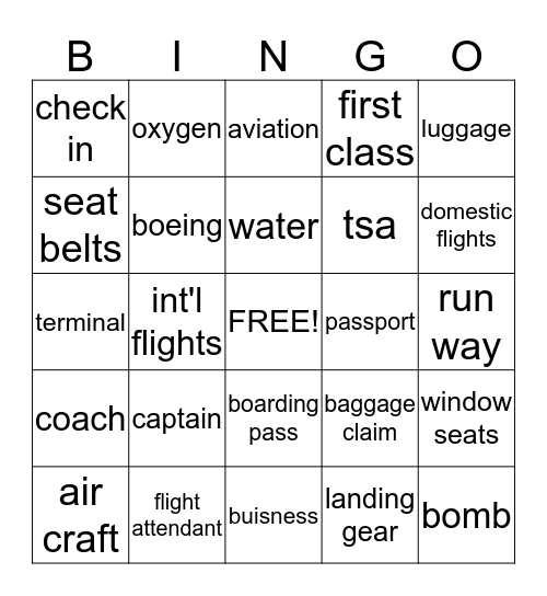 jscc airlines Bingo Card