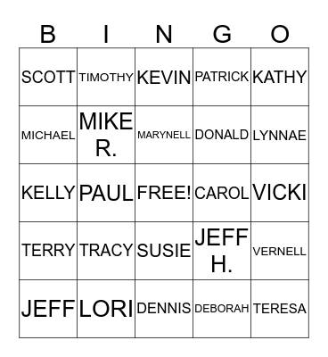 KEINTZ FAMILY REUNION 2014 Bingo Card