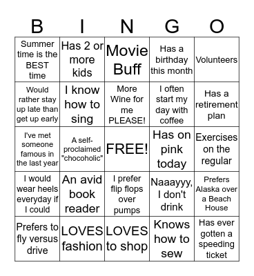The Annual Ladies Brunch Day Bingo Card