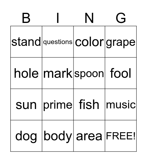 List 11 Bingo Card