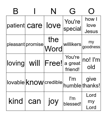 Thanksgiving Bingo Card