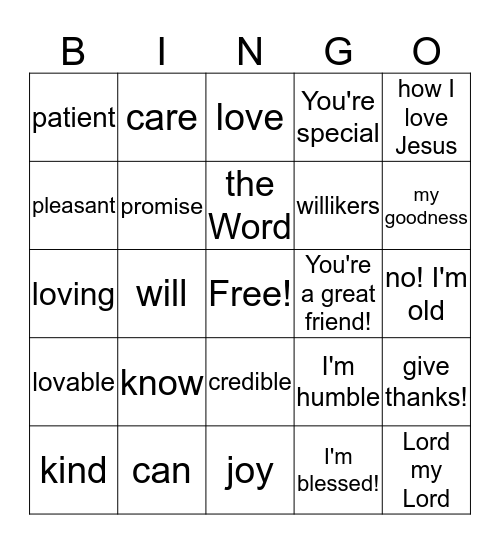 Thanksgiving Bingo Card