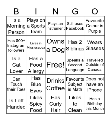 Icebreaker BINGO Card