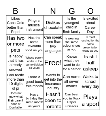 Find someone who... Bingo Card