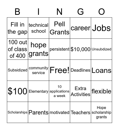 Show Me the Monay Bingo Card