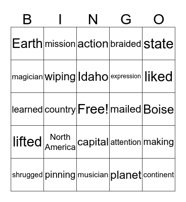Week of 11-4  4th grade Bingo Card