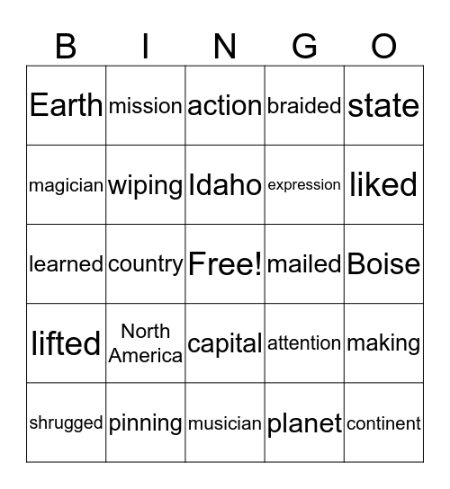 Week of 11-4  4th grade Bingo Card