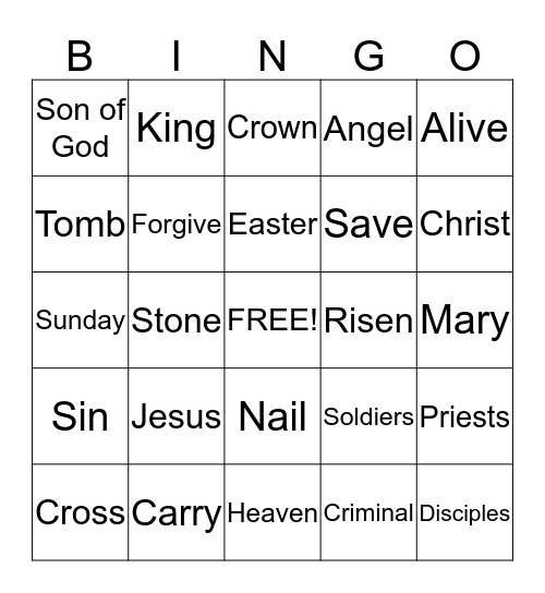 Easter Bingo Card