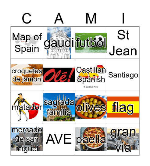 Spain Bingo Card