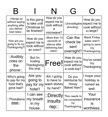 FNHW Homeowner Bingo Card