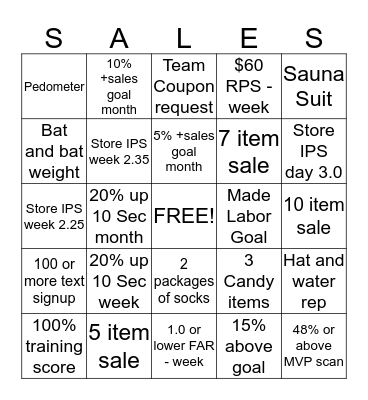 District 42 SALES Bingo Card