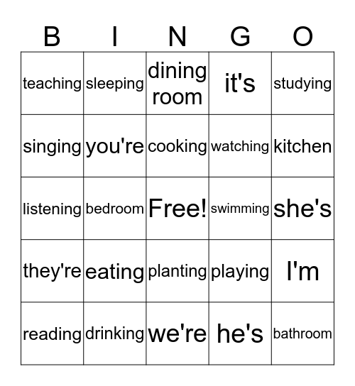 Chapters 2, 3 Bingo Card