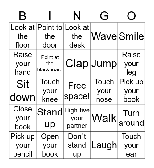Imperative Bingo Card