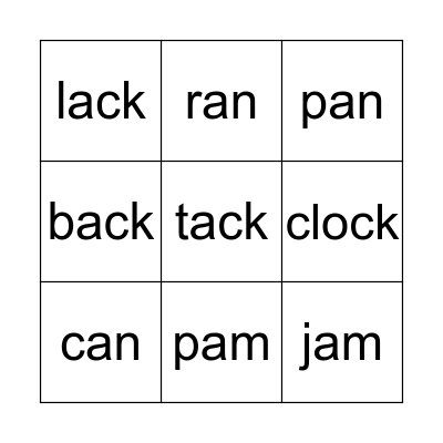 Lesson 6 Phonics Bingo! Bingo Card