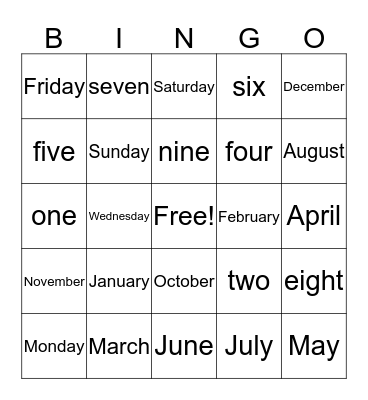 Bingo Card