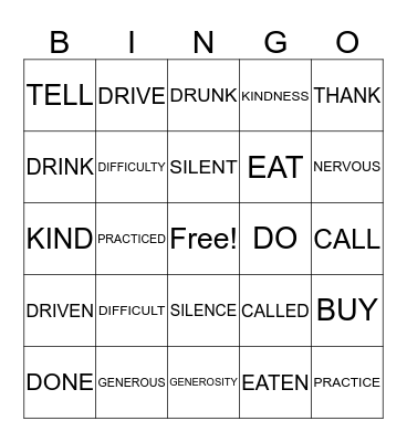 REVIEW Bingo Card