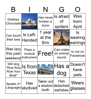 Human Bingo Card