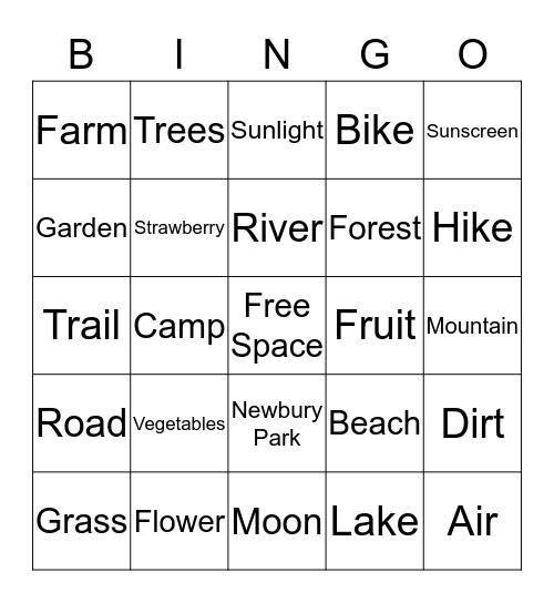 Outdoor Bingo Card