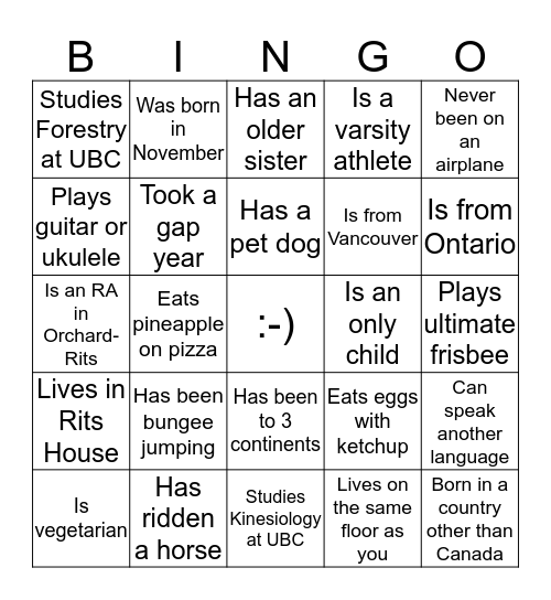 THE OC-RITS GALA Bingo Card