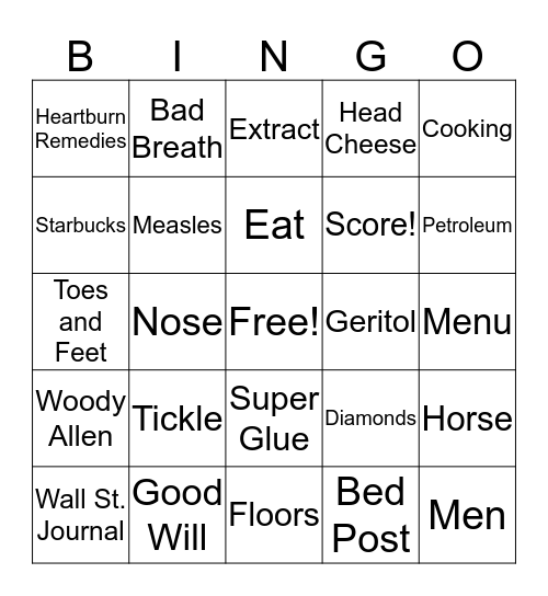 Match Game 2 Gleasons Bingo Card