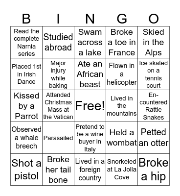Linda, Megan or Both Bingo Card