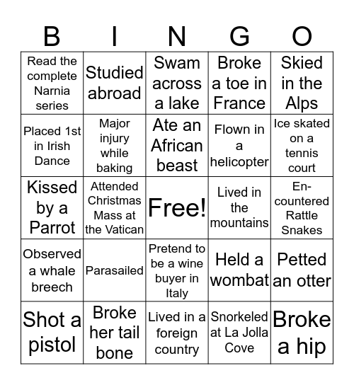 Linda, Megan or Both Bingo Card