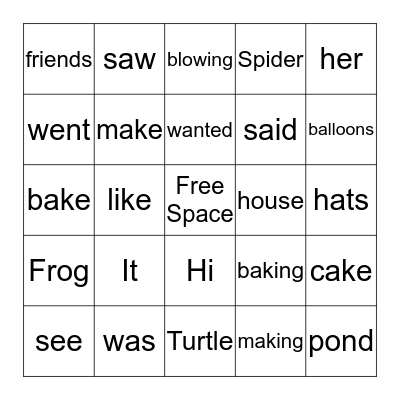 Toad's Birthday Bingo Card