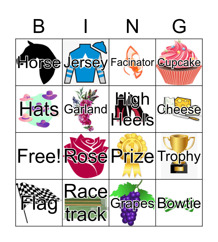 Melbourne Cup Bingo Card