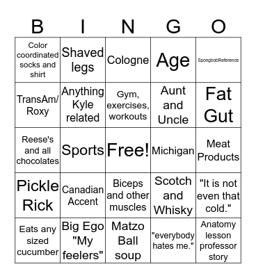 Jakeisms Bingo Card