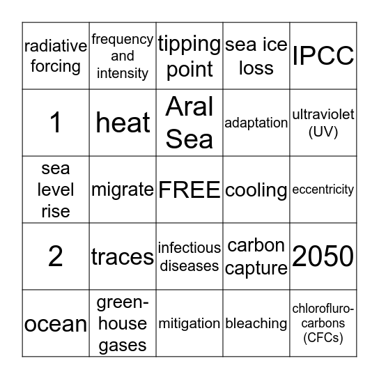 Climate Change Bingo! Bingo Card