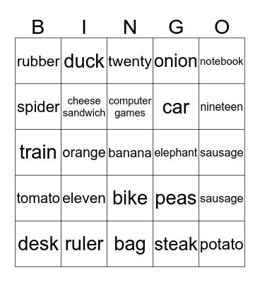 BINGO! BINGO! Bingo Card