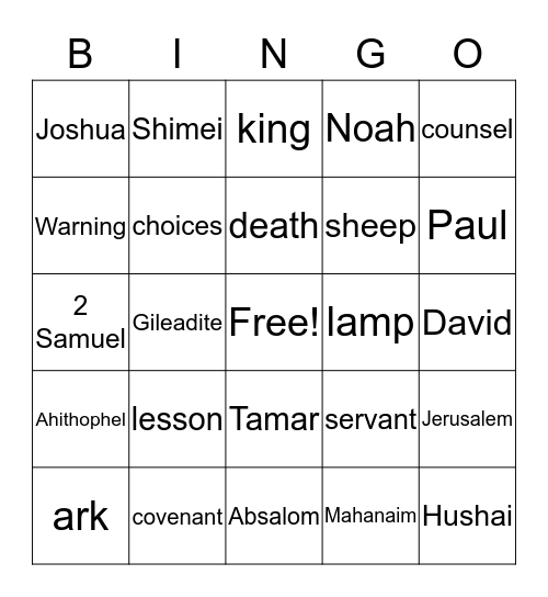 Leadership & Unselfish Servanthood Bingo Card