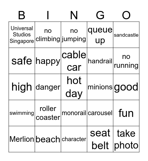 Sentosa Bingo Card
