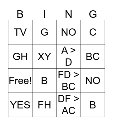 5.7/5.8 Practice Bingo Card