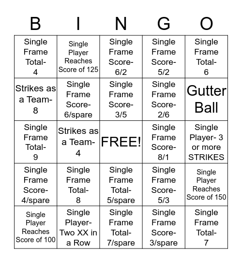 QA Bowling Bingo Card