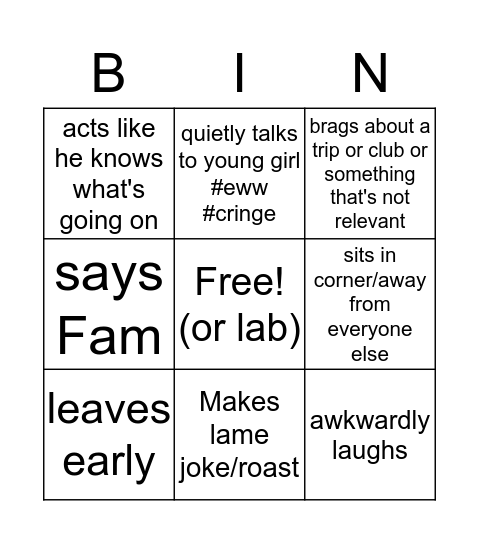 lab boy bingo Card